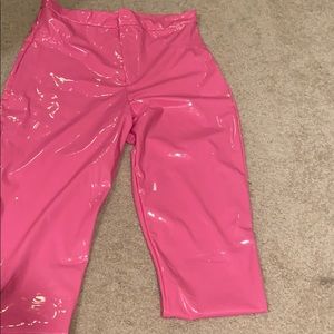 Pink Patent leather pants